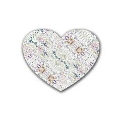 Oriental Floral Ornate Heart Coaster (4 Pack)  by dflcprints