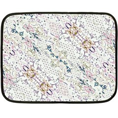 Oriental Floral Ornate Double Sided Fleece Blanket (mini)  by dflcprints