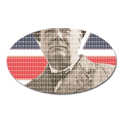 Winston Churchill Oval Magnet by cocksoupart