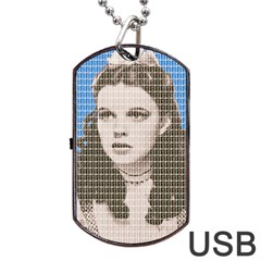 Over The Rainbow - Blue Dog Tag USB Flash (Two Sides) 