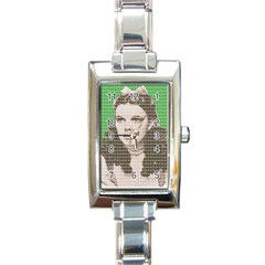 Over The Rainbow - Green Rectangle Italian Charm Watch