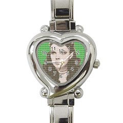 Over The Rainbow - Green Heart Italian Charm Watch by cocksoupart