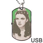 Over the rainbow - Green Dog Tag USB Flash (One Side) Front