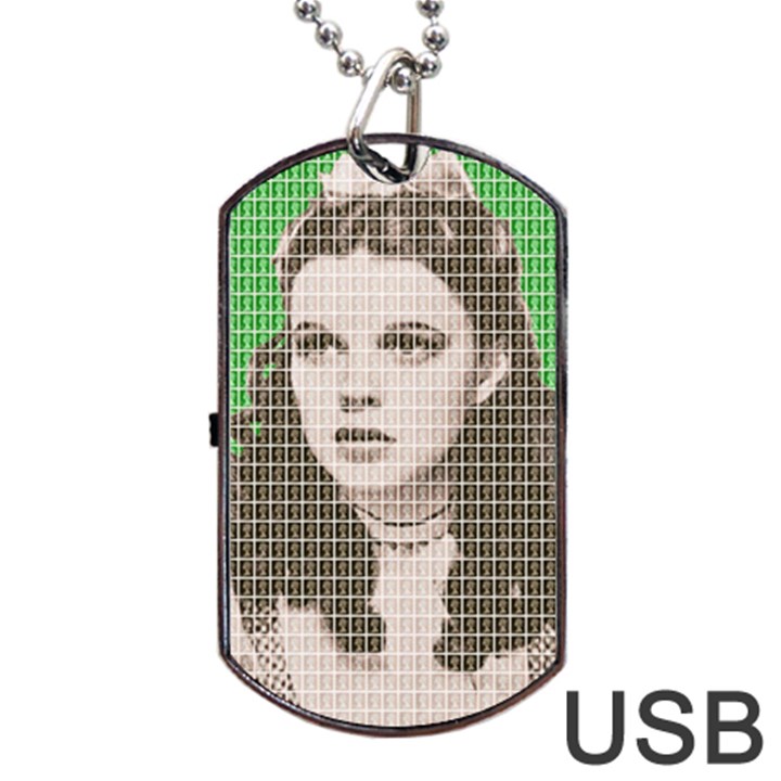 Over the rainbow - Green Dog Tag USB Flash (One Side)