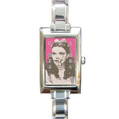 Over The Rainbow - Pink Rectangle Italian Charm Watch