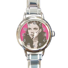 Over The Rainbow - Pink Round Italian Charm Watch