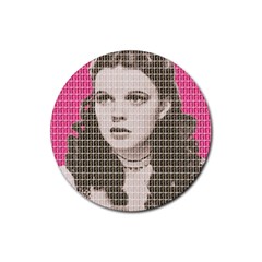 Over The Rainbow - Pink Rubber Coaster (round) 