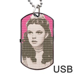 Over The Rainbow - Pink Dog Tag Usb Flash (one Side)