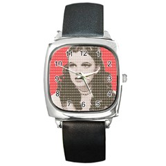 Over The Rainbow - Red Square Metal Watch by cocksoupart