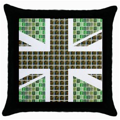 Green Flag Throw Pillow Case (black) by cocksoupart