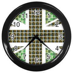 Green Flag Wall Clocks (black) by cocksoupart