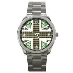 Green Flag Sport Metal Watch by cocksoupart