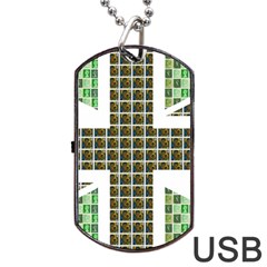 Green Flag Dog Tag Usb Flash (one Side)