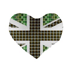 Green Flag Standard 16  Premium Heart Shape Cushions by cocksoupart