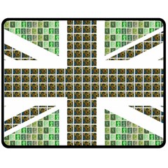 Green Flag Double Sided Fleece Blanket (medium)  by cocksoupart