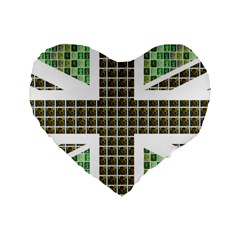 Green Flag Standard 16  Premium Flano Heart Shape Cushions