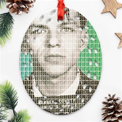 Sinatra Mug Shot Ornament (oval Filigree)  by cocksoupart