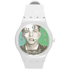 Sinatra Mug Shot Round Plastic Sport Watch (m) by cocksoupart