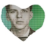 Sinatra Mug Shot Large 19  Premium Flano Heart Shape Cushions Front