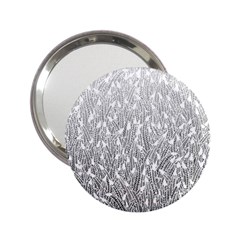 Grey Ombre Feather Pattern, White, 2 25  Handbag Mirror by Zandiepants