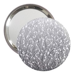 Grey Ombre Feather Pattern, White, 3  Handbag Mirror by Zandiepants