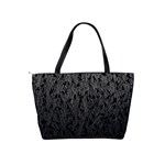 Grey Ombre feather pattern, black, Classic Shoulder Handbag Back