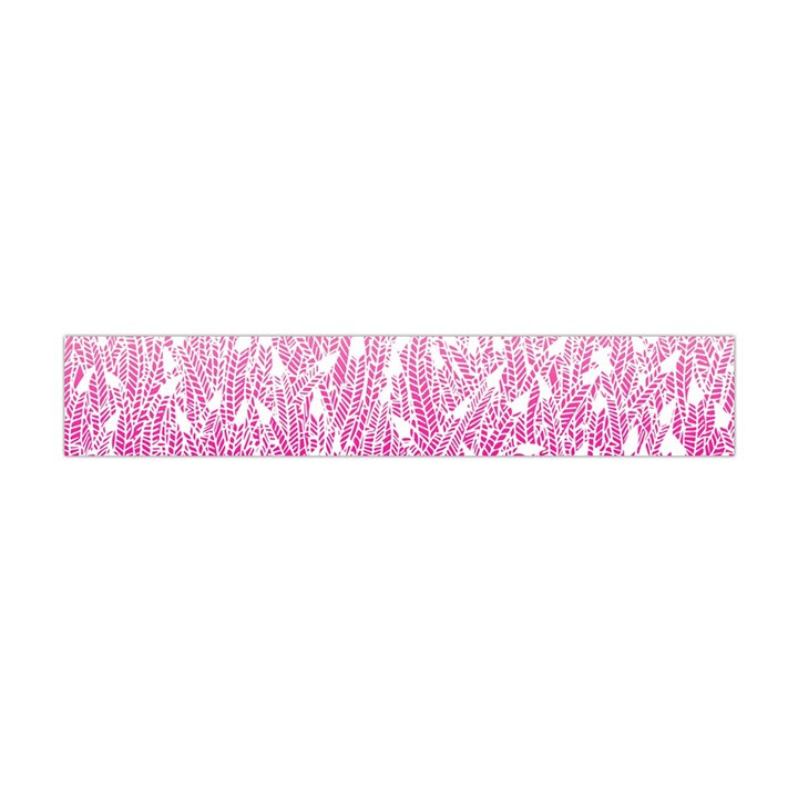 Pink Ombre Feather Pattern, White, Flano Scarf (Mini)