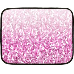 Pink Ombre Feather Pattern, White, Fleece Blanket (mini)