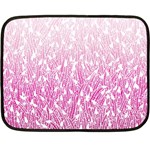 Pink Ombre feather pattern, white, Fleece Blanket (Mini) 35 x27  Blanket