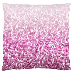 Pink Ombre Feather Pattern, White, Large Cushion Case (two Sides) by Zandiepants