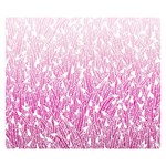 Pink Ombre feather pattern, white, Double Sided Flano Blanket (Small) 50 x40  Blanket Front