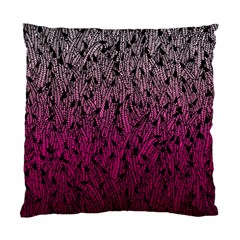 Pink Ombre Feather Pattern, Black, Standard Cushion Case (one Side) by Zandiepants