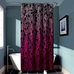 Pink Ombre Feather Pattern, Black, Shower Curtain 36  X 72  (stall)