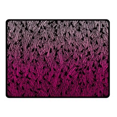 Pink Ombre Feather Pattern, Black, Double Sided Fleece Blanket (small)