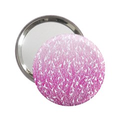 Pink Ombre Feather Pattern, White, 2 25  Handbag Mirror by Zandiepants