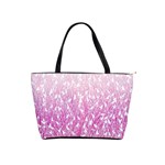 Pink Ombre feather pattern, white, Classic Shoulder Handbag Front