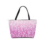 Pink Ombre feather pattern, white, Classic Shoulder Handbag Back