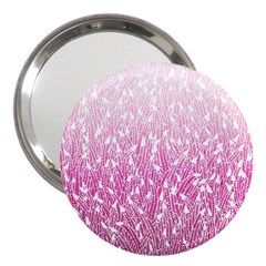 Pink Ombre Feather Pattern, White, 3  Handbag Mirror by Zandiepants