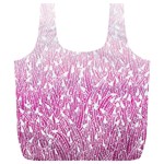 Pink Ombre feather pattern, white, Full Print Recycle Bag (XL) Front