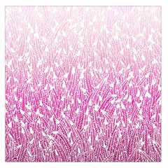 Pink Ombre Feather Pattern, White, Large Satin Scarf (square)