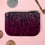 Pink Ombre feather pattern, black, Mini Coin Purse Back