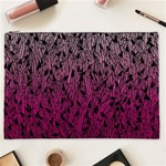 Pink Ombre feather pattern, black, Cosmetic Bag (XXL) Front