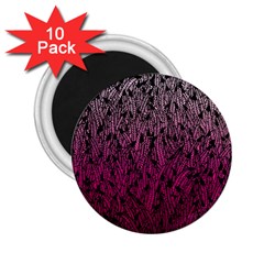 Pink Ombre Feather Pattern, Black, 2 25  Magnet (10 Pack) by Zandiepants