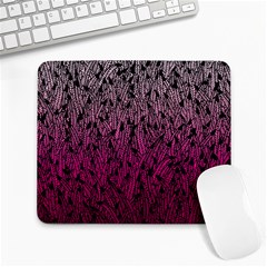 Pink Ombre Feather Pattern, Black, Large Mousepad by Zandiepants