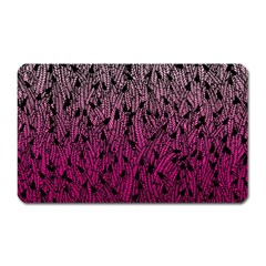 Pink Ombre Feather Pattern, Black, Magnet (rectangular) by Zandiepants