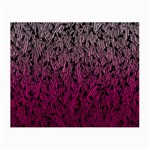 Pink Ombre feather pattern, black, Small Glasses Cloth Front