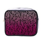 Pink Ombre feather pattern, black, Mini Toiletries Bag (One Side) Front