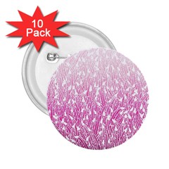 Pink Ombre Feather Pattern, White, 2 25  Button (10 Pack) by Zandiepants