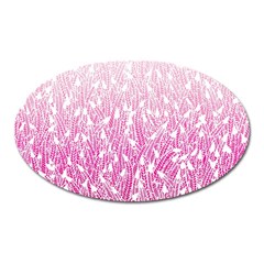 Pink Ombre Feather Pattern, White, Magnet (oval) by Zandiepants