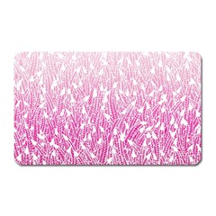 Pink Ombre Feather Pattern, White, Magnet (rectangular) by Zandiepants